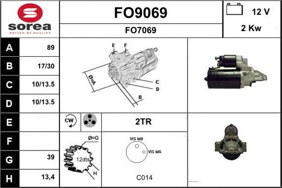 SNRA FO9069 - Стартер autospares.lv