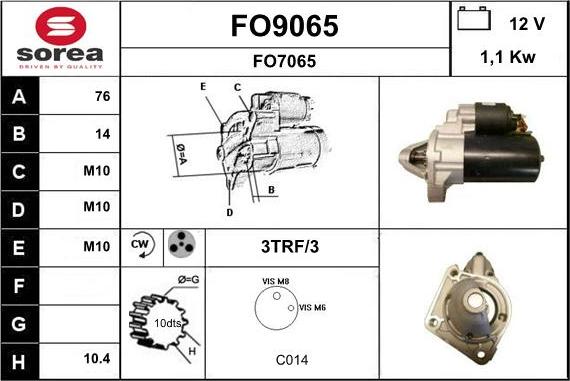 SNRA FO9065 - Стартер autospares.lv