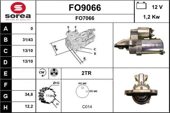 SNRA FO9066 - Стартер autospares.lv