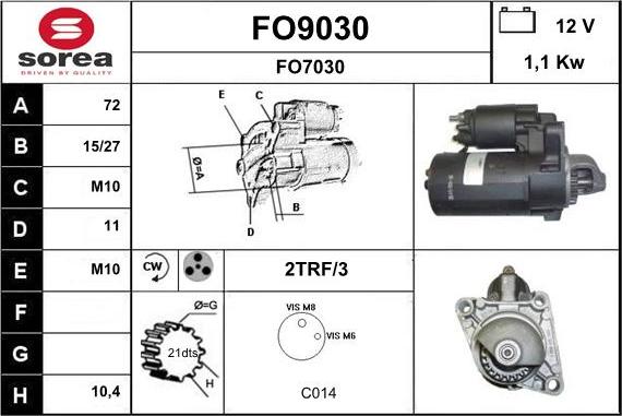 SNRA FO9030 - Стартер autospares.lv