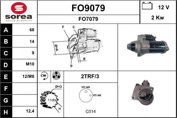 SNRA FO9079 - Стартер autospares.lv