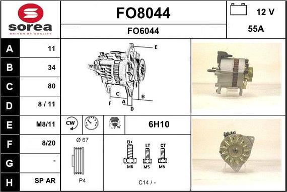 SNRA FO8044 - Генератор autospares.lv