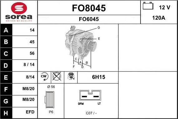 SNRA FO8045 - Генератор autospares.lv