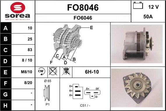 SNRA FO8046 - Генератор autospares.lv