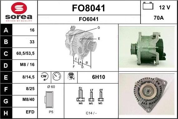 SNRA FO8041 - Генератор autospares.lv