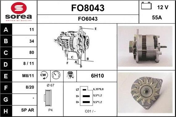 SNRA FO8043 - Генератор autospares.lv