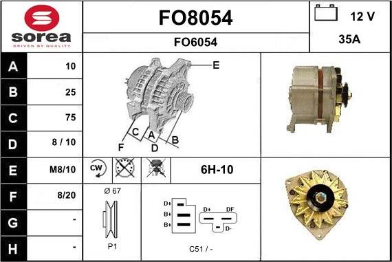 SNRA FO8054 - Генератор autospares.lv