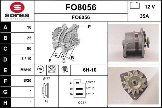 SNRA FO8056 - Генератор autospares.lv