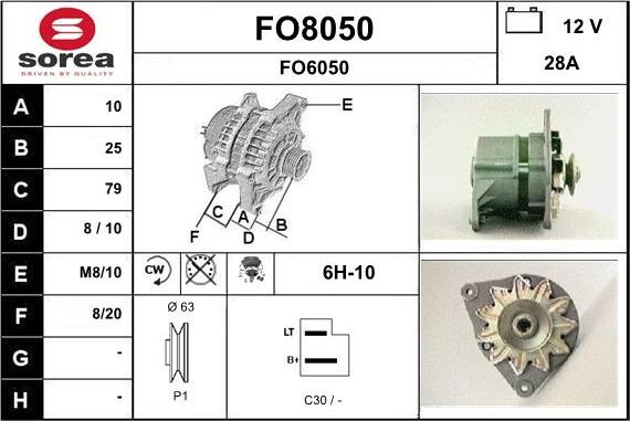 SNRA FO8050 - Генератор autospares.lv