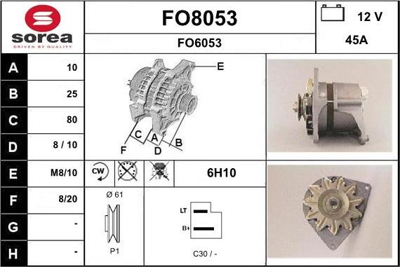 SNRA FO8053 - Генератор autospares.lv