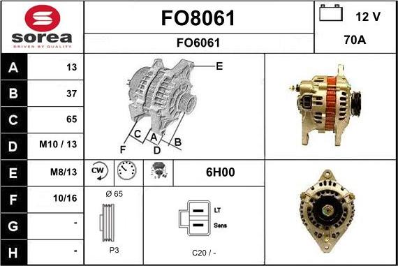 SNRA FO8061 - Генератор autospares.lv