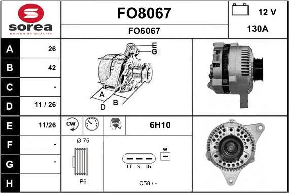 SNRA FO8067 - Генератор autospares.lv