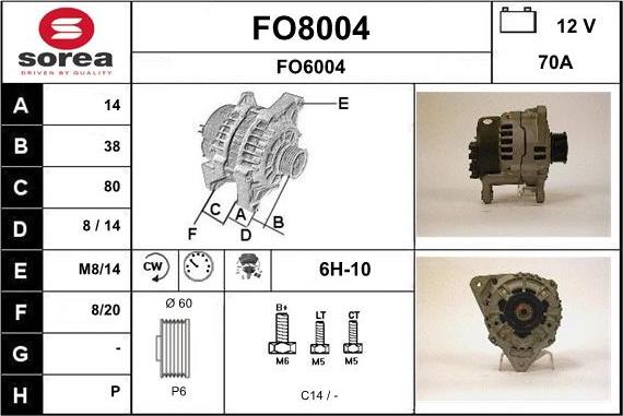 SNRA FO8004 - Генератор autospares.lv