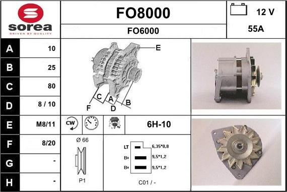 SNRA FO8000 - Генератор autospares.lv