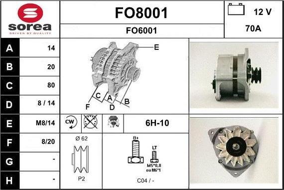 SNRA FO8001 - Генератор autospares.lv