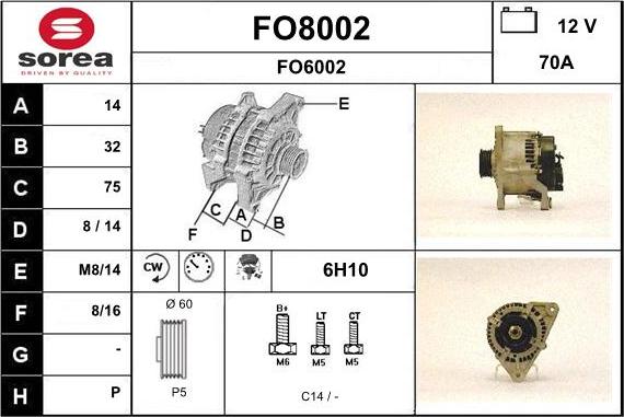 SNRA FO8002 - Генератор autospares.lv