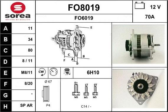 SNRA FO8019 - Генератор autospares.lv