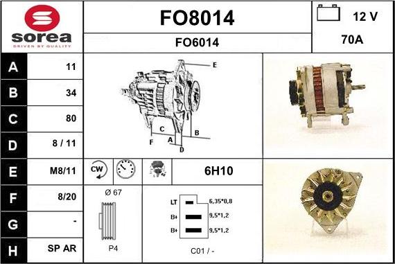 SNRA FO8014 - Генератор autospares.lv