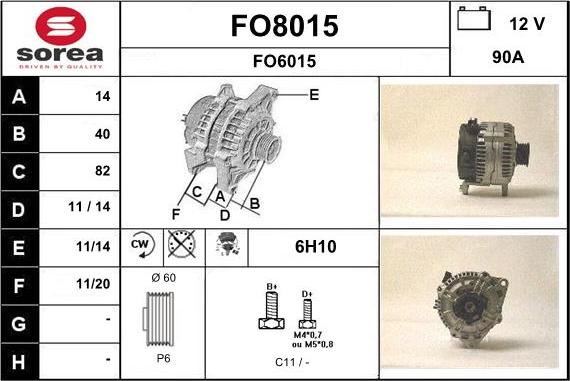 SNRA FO8015 - Генератор autospares.lv