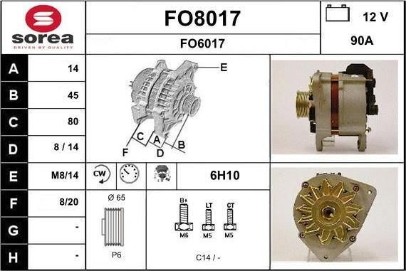 SNRA FO8017 - Генератор autospares.lv