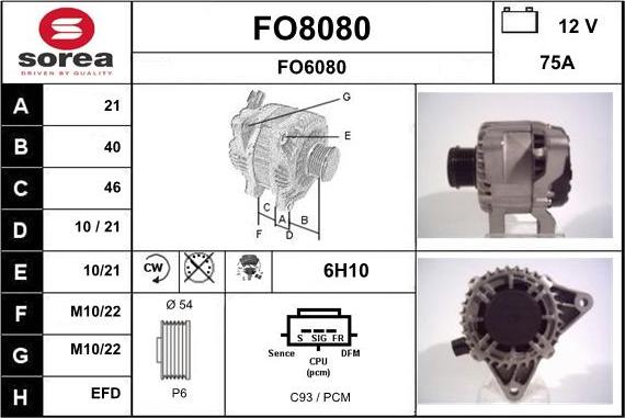 SNRA FO8080 - Генератор autospares.lv