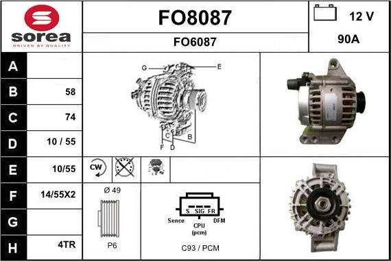 SNRA FO8087 - Генератор autospares.lv