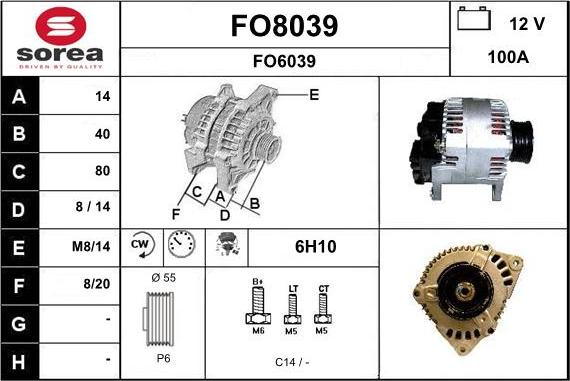 SNRA FO8039 - Генератор autospares.lv