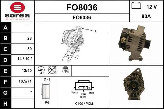 SNRA FO8036 - Генератор autospares.lv