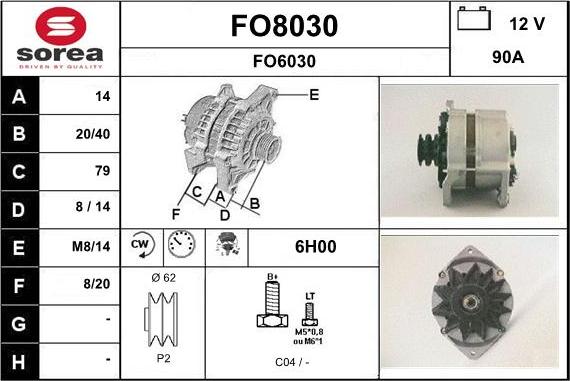 SNRA FO8030 - Генератор autospares.lv