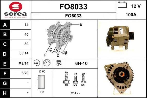 SNRA FO8033 - Генератор autospares.lv