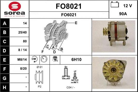 SNRA FO8021 - Генератор autospares.lv