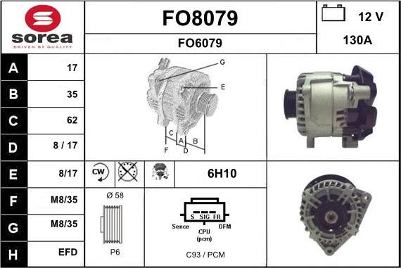 SNRA FO8079 - Генератор autospares.lv