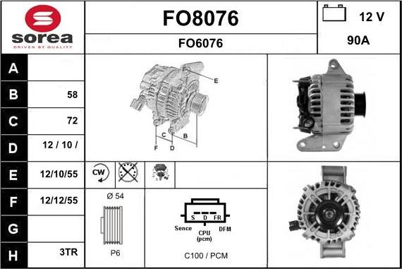 SNRA FO8076 - Генератор autospares.lv