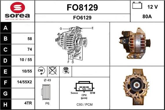 SNRA FO8129 - Генератор autospares.lv