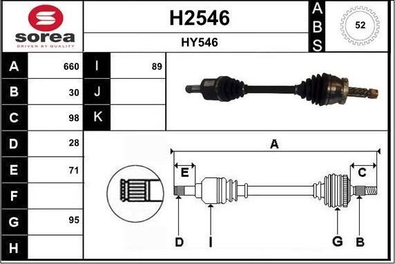 SNRA H2546 - Приводной вал autospares.lv