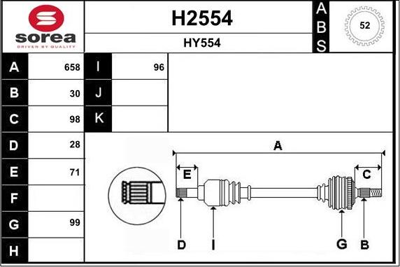 SNRA H2554 - Приводной вал autospares.lv