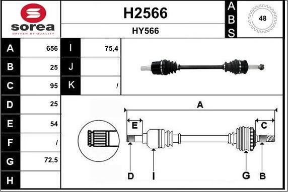 SNRA H2566 - Приводной вал autospares.lv