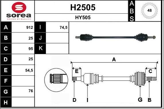 SNRA H2505 - Приводной вал autospares.lv