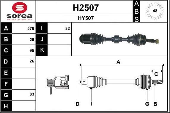 SNRA H2507 - Приводной вал autospares.lv