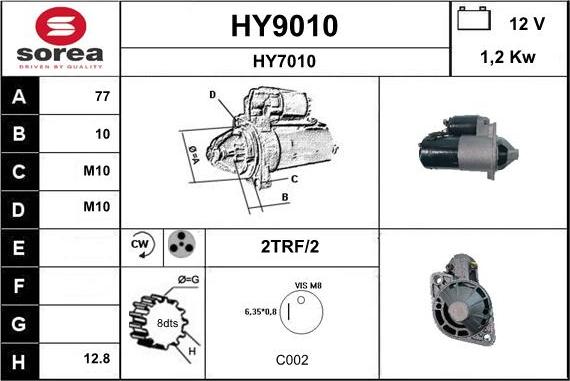 SNRA HY9010 - Стартер autospares.lv