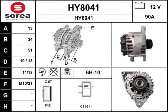 SNRA HY8041 - Генератор autospares.lv