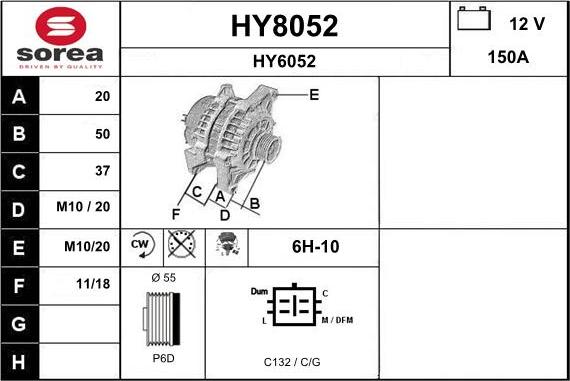 SNRA HY8052 - Генератор autospares.lv