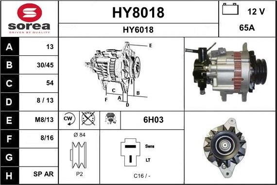 SNRA HY8018 - Генератор autospares.lv