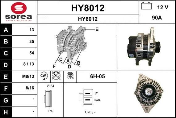 SNRA HY8012 - Генератор autospares.lv