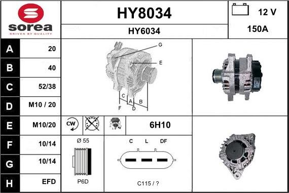 SNRA HY8034 - Генератор autospares.lv
