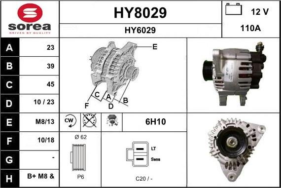 SNRA HY8029 - Генератор autospares.lv