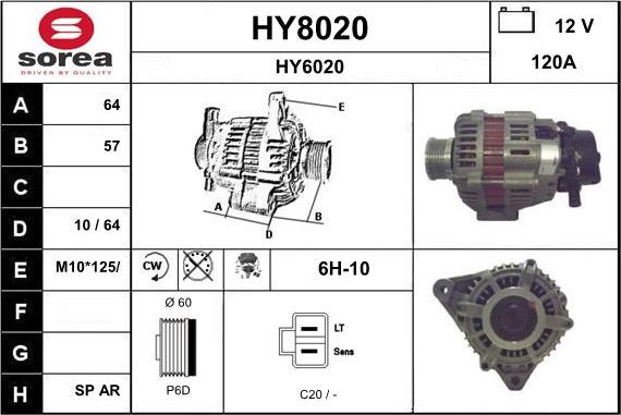 SNRA HY8020 - Генератор autospares.lv