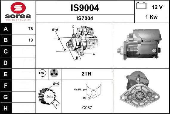 SNRA IS9004 - Стартер autospares.lv