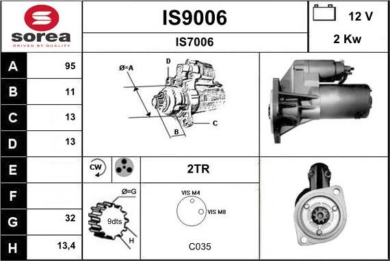 SNRA IS9006 - Стартер autospares.lv