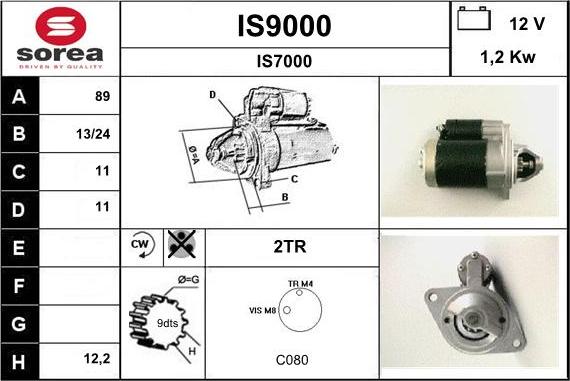 SNRA IS9000 - Стартер autospares.lv